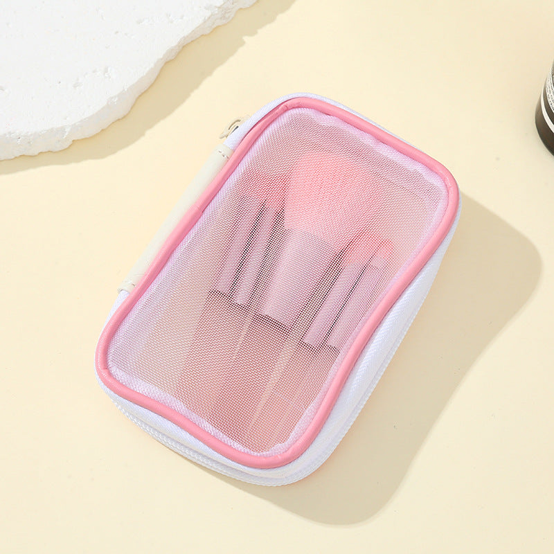 Portable Brush Set With Mesh Bag for Easy Travel