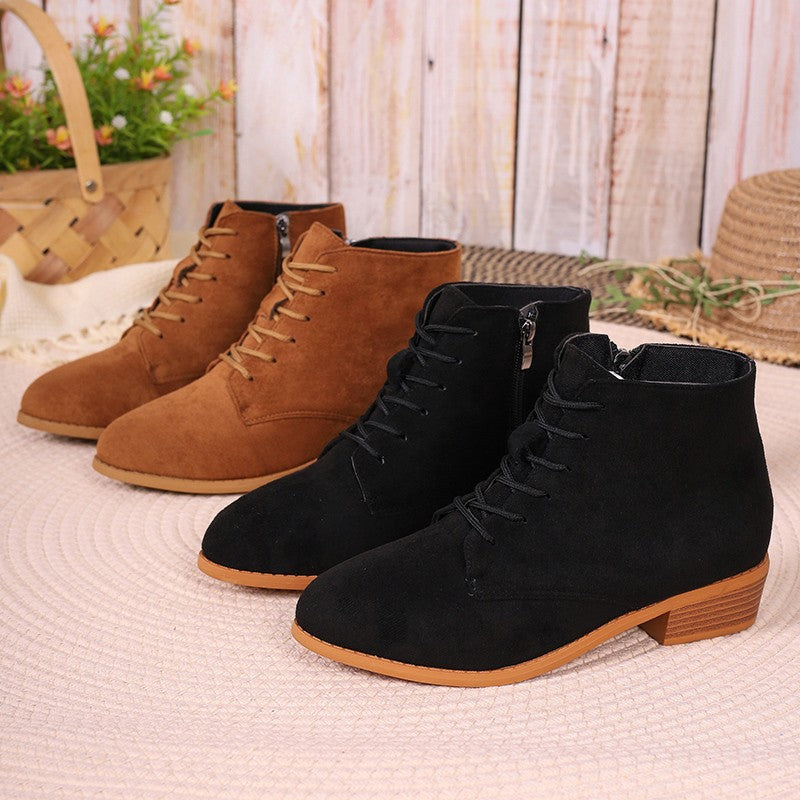 Womens Suede Short Slim-Fit Boots for Stylish Comfort