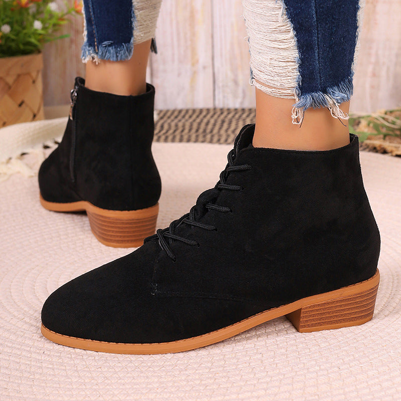 Womens Suede Short Slim-Fit Boots for Stylish Comfort