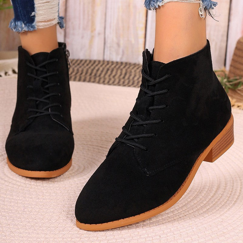 Womens Suede Short Slim-Fit Boots for Stylish Comfort