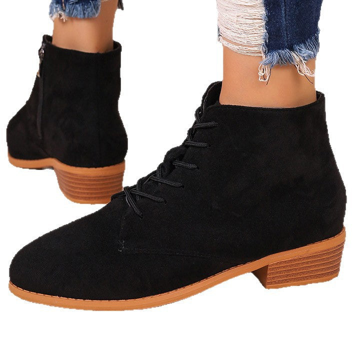 Womens Suede Short Slim-Fit Boots for Stylish Comfort