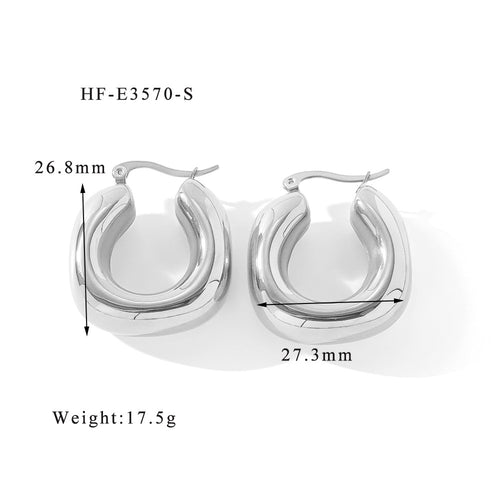 316L Stainless Steel U Shape Heart Shape Ear Studs for Women