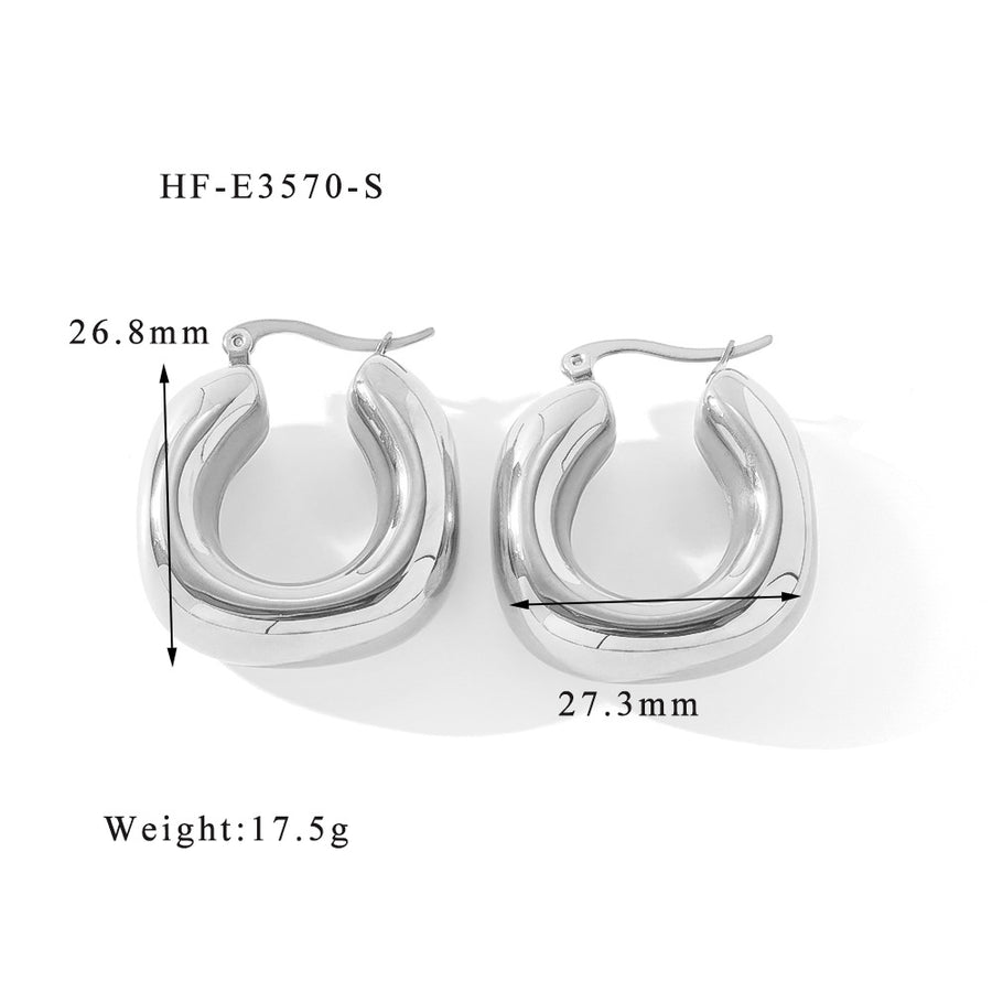 316L Stainless Steel U Shape Heart Shape Ear Studs for Women