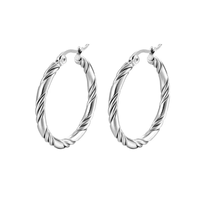 Stylish Round Earrings for Women - 316L Stainless Steel