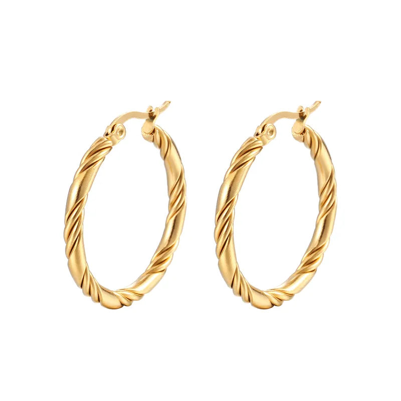 Stylish Round Earrings for Women - 316L Stainless Steel