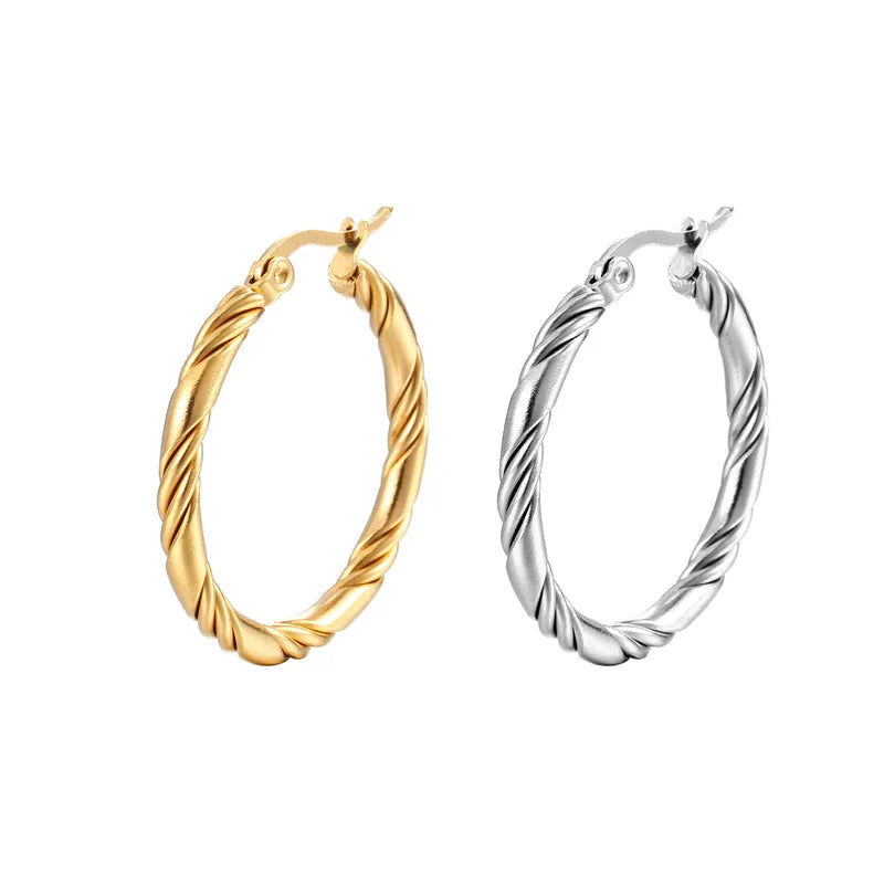 Stylish Round Earrings for Women - 316L Stainless Steel