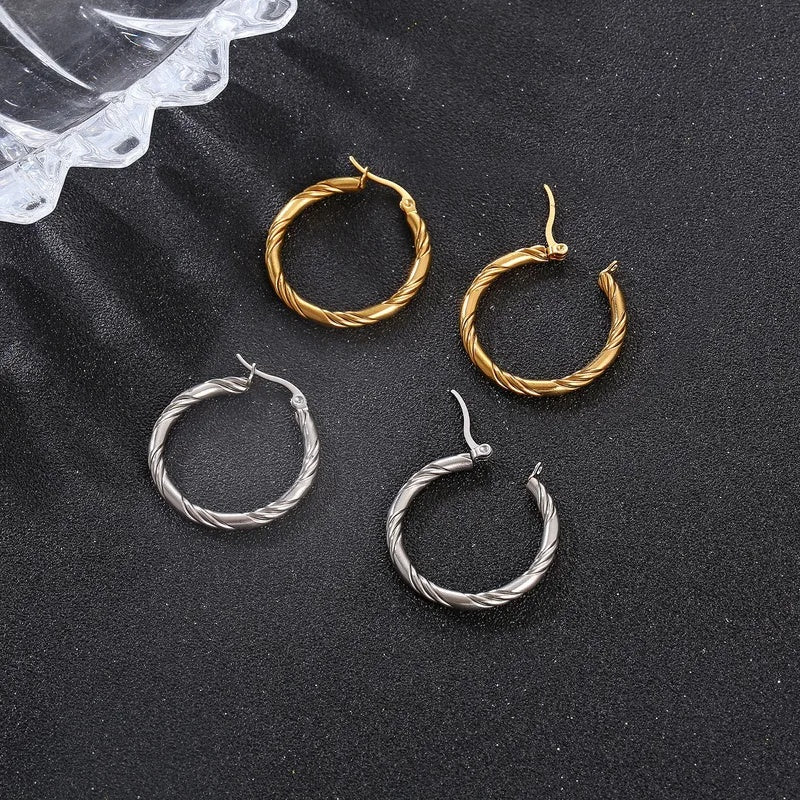 Stylish Round Earrings for Women - 316L Stainless Steel