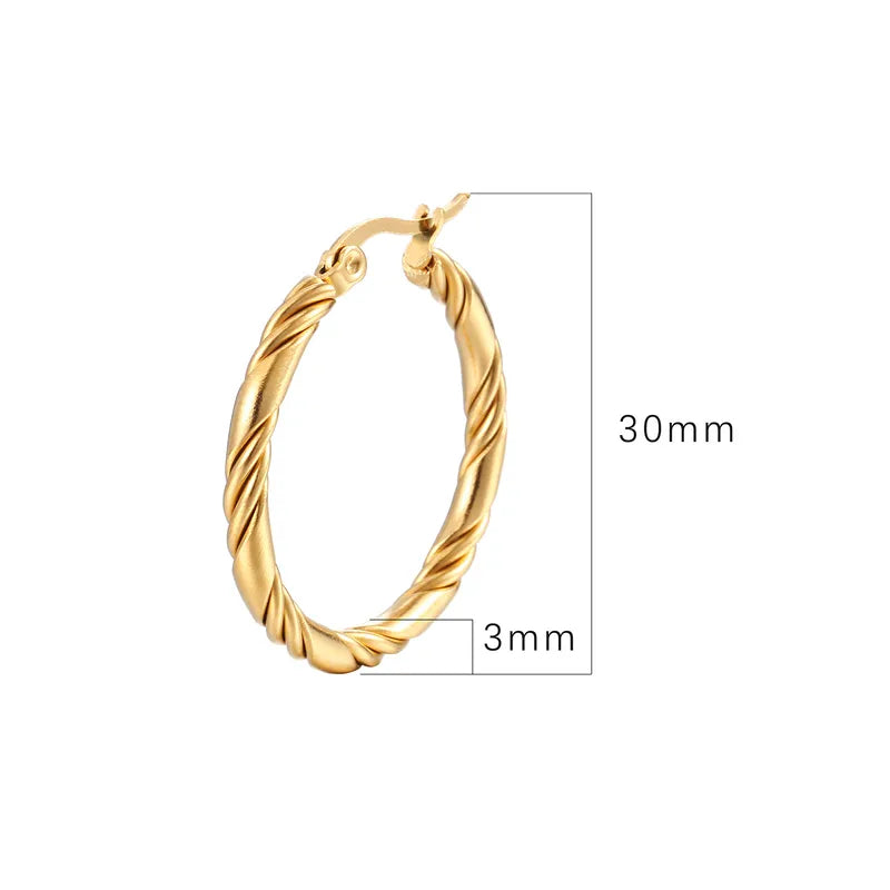 Stylish Round Earrings for Women - 316L Stainless Steel