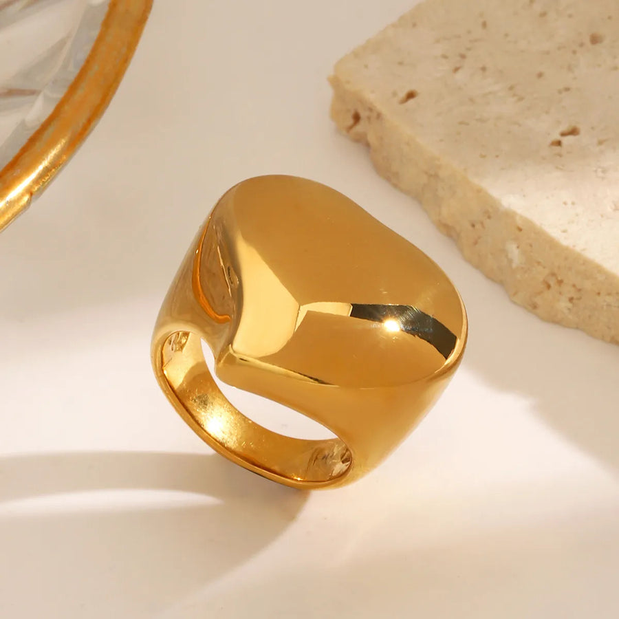 18K Gold Plated Stainless Steel Stacking Rings for Women