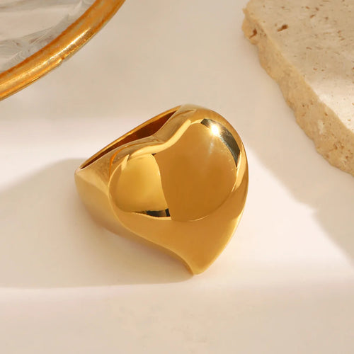 18K Gold Plated Stainless Steel Stacking Rings for Women
