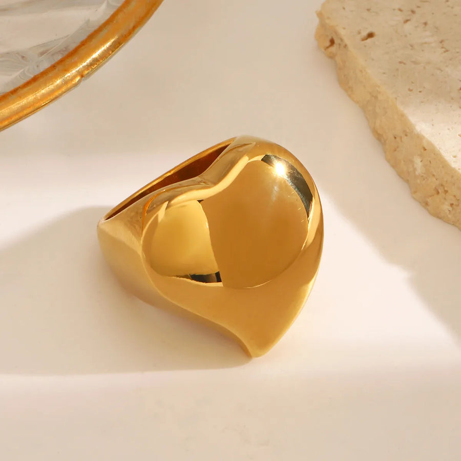 18K Gold Plated Stainless Steel Stacking Rings for Women