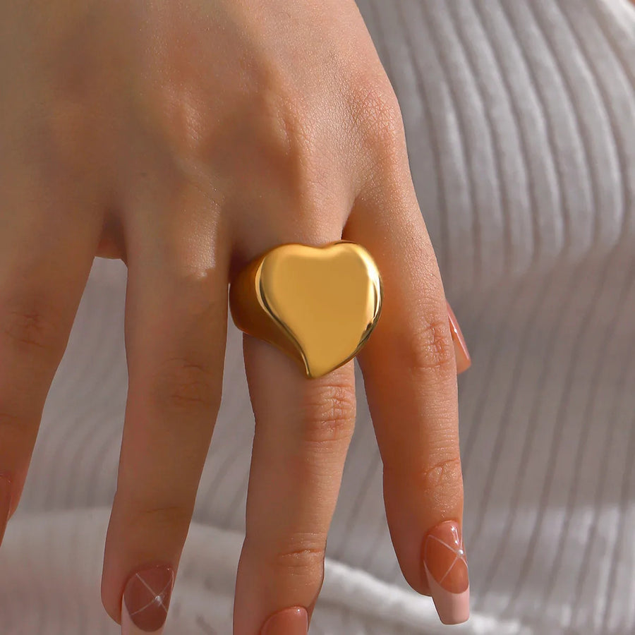 18K Gold Plated Stainless Steel Stacking Rings for Women