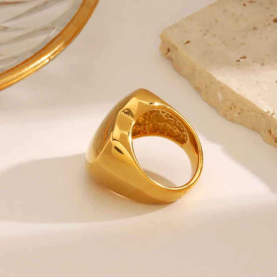 18K Gold Plated Stainless Steel Stacking Rings for Women