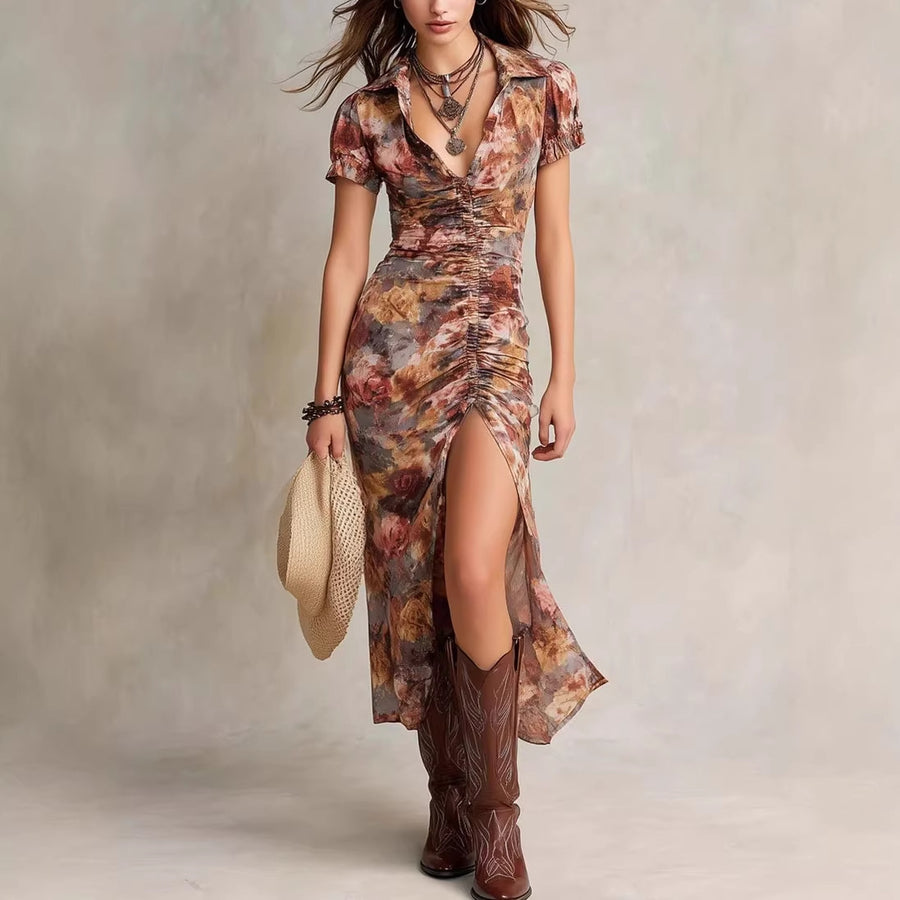 Youthful Slimming Midi Dress - Flattering & Elegant Design