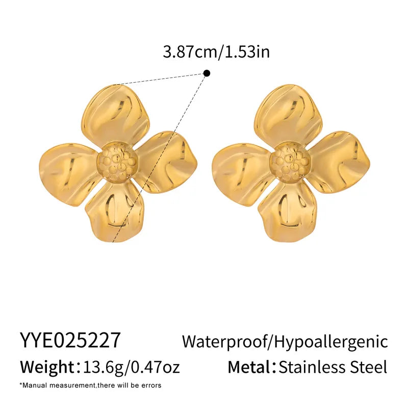 Sweet Flower Earrings for Women in Durable 316L Stainless Steel