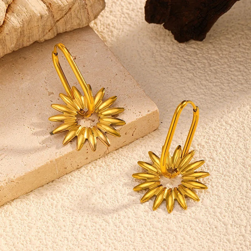 Sunflower Earrings for Women - Waterproof & Non Tarnish