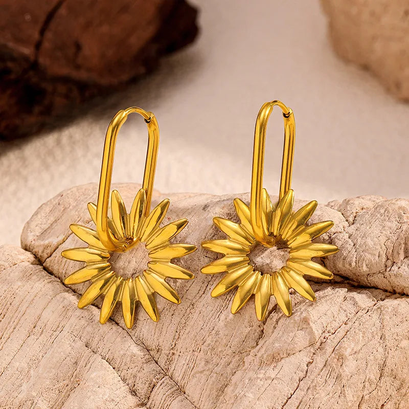 Sunflower Earrings for Women - Waterproof & Non Tarnish