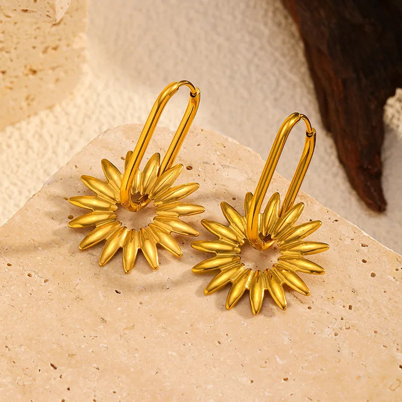 Sunflower Earrings for Women - Waterproof & Non Tarnish