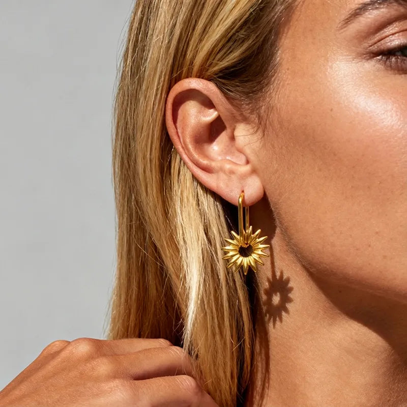 Sunflower Earrings for Women - Waterproof & Non Tarnish