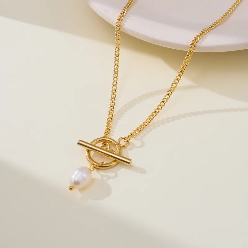 Elegant Pearl Design Necklace for Women in 316L Stainless Steel