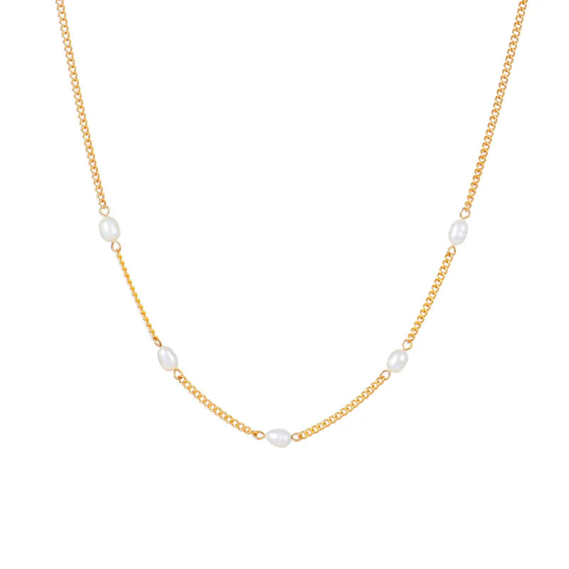 Elegant Pearl Design Necklace for Women in 316L Stainless Steel