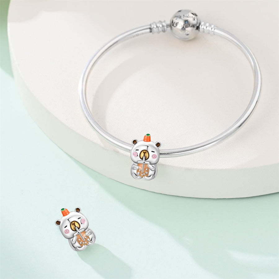 Silver-Plated Cute Pet Animal Beaded Bracelet for Women