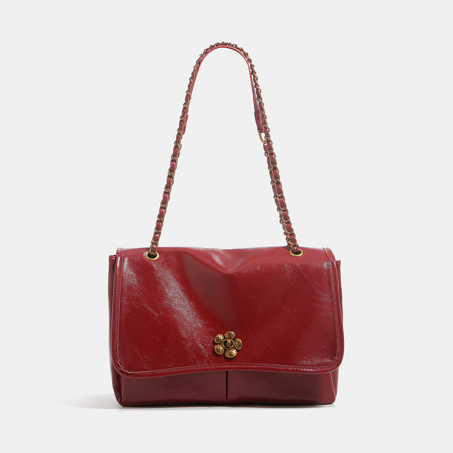 Large-Capacity Soft-Leather Chain Shoulder Crossbody Bag