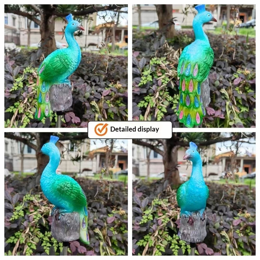 Resin Solar-powered Peacock Landscape Lamp for Outdoor Spaces