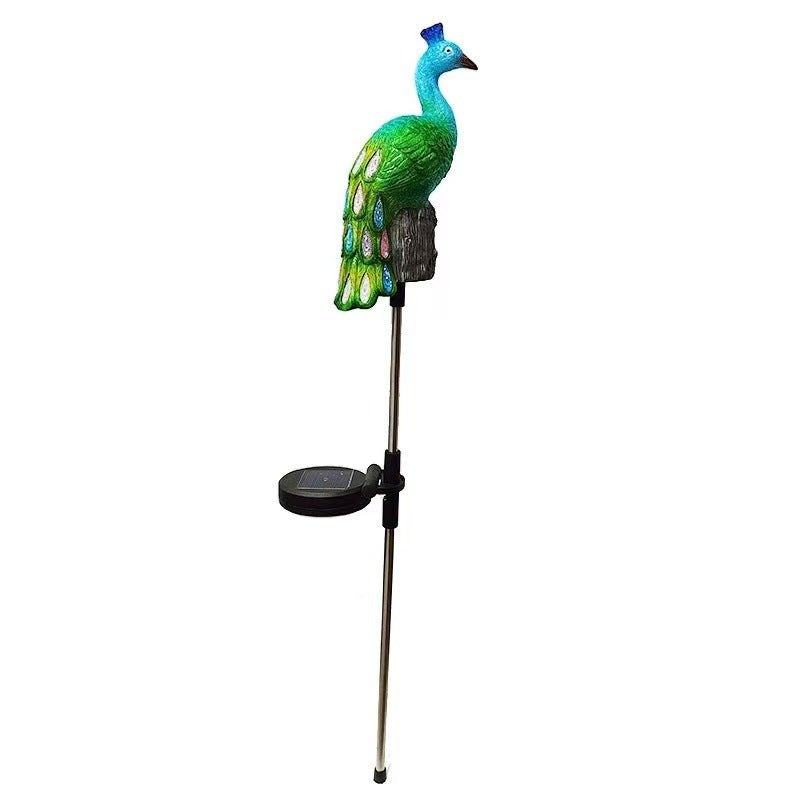 Resin Solar-powered Peacock Landscape Lamp for Outdoor Spaces