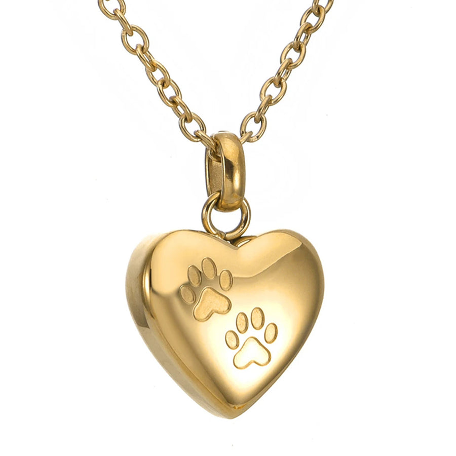 Heart-shaped Openable Memorial Pendant Necklace - Stainless Steel