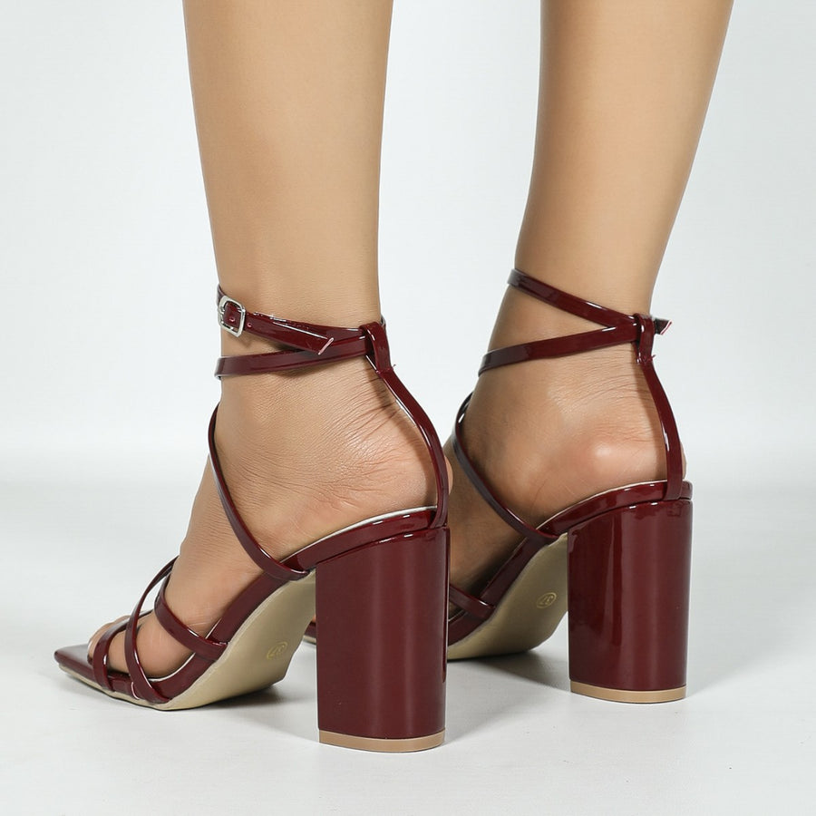 Cross-strap Square-toe Sandals for Women - Stylish High Heels