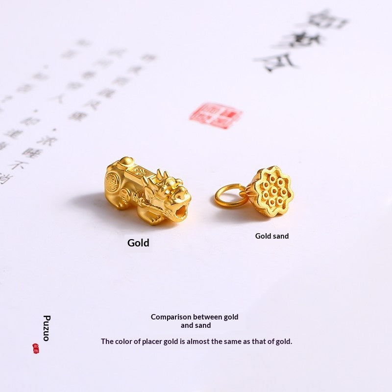 Matte Gold Sand Triple-Loop Bracelet for Women