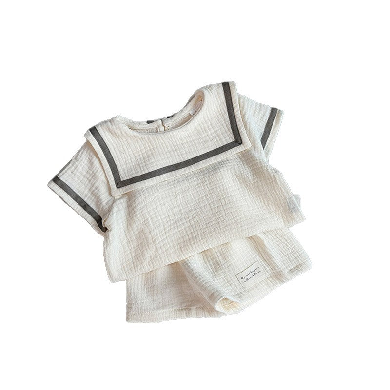 A-class Pure Cotton Gauze Split Set for Girls - Climbing Suit