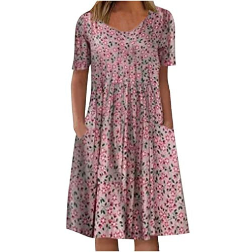 Loose-Waist 3D-Printed Dress for Women with Waist Chain