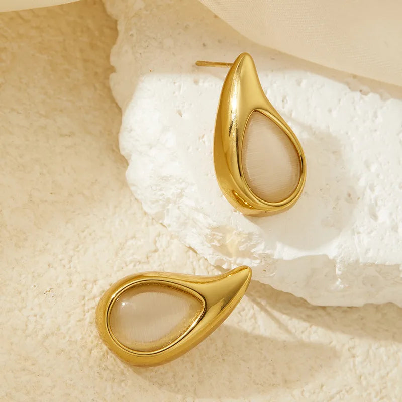 14K Gold Plated Stainless Steel Ear Cuff Studs for Women
