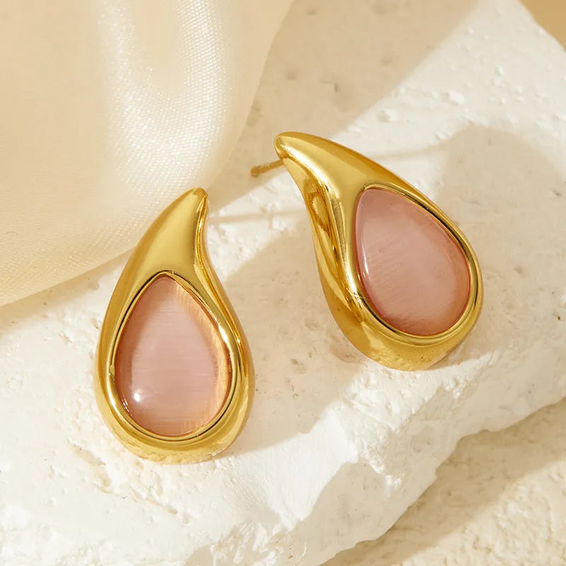 14K Gold Plated Stainless Steel Ear Cuff Studs for Women