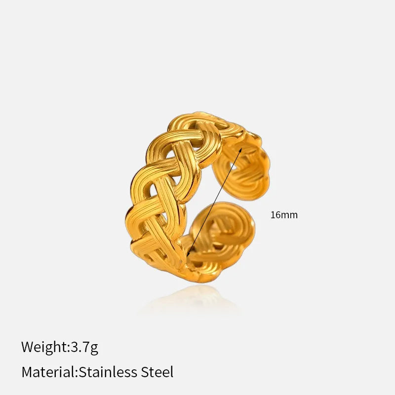 Waterproof Non Tarnish Open Rings for Women in 316L Stainless Steel