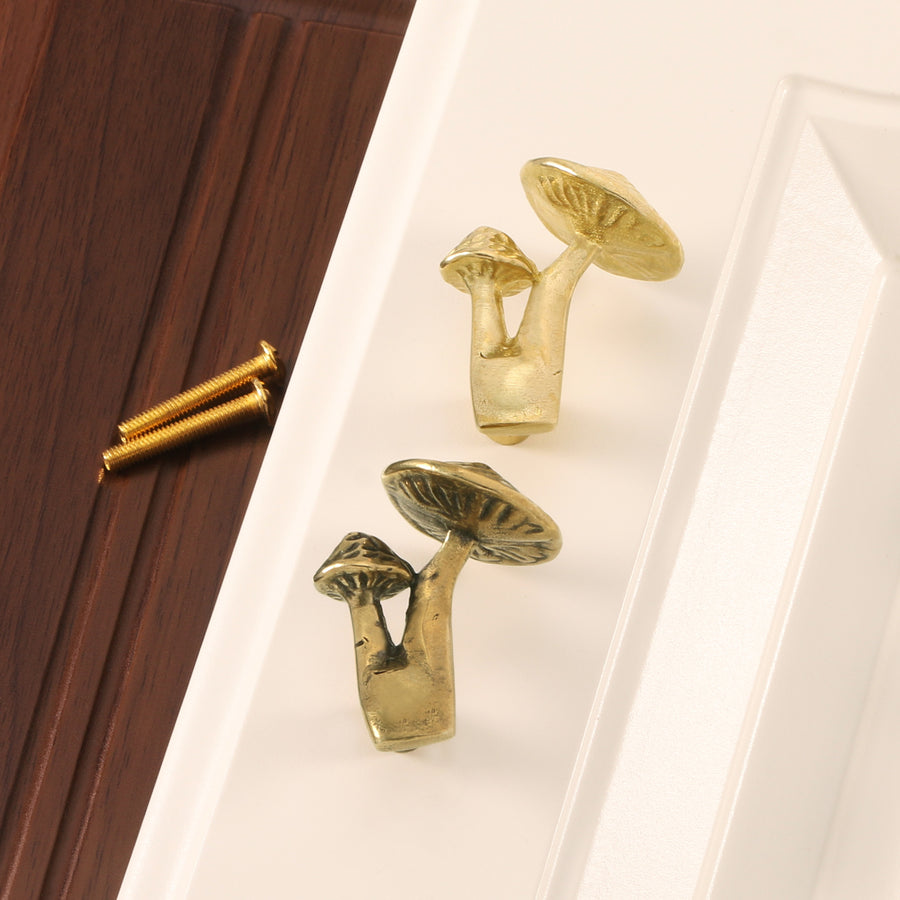 Bronze Mushroom-shaped Door Handle for Capsule Wardrobe Drawers