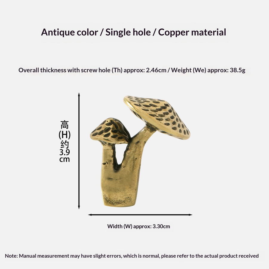Bronze Mushroom-shaped Door Handle for Capsule Wardrobe Drawers
