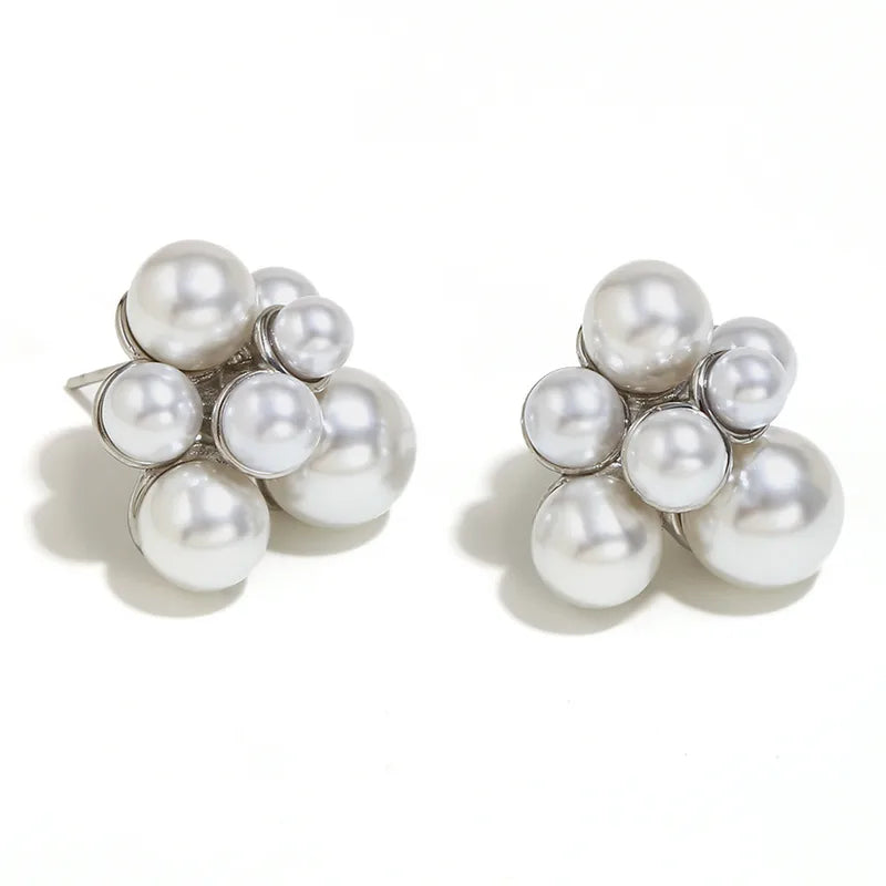 Grape Stud Earrings for Women in 316L Stainless Steel