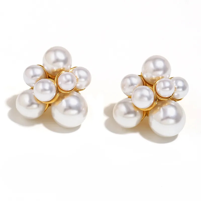 Grape Stud Earrings for Women in 316L Stainless Steel