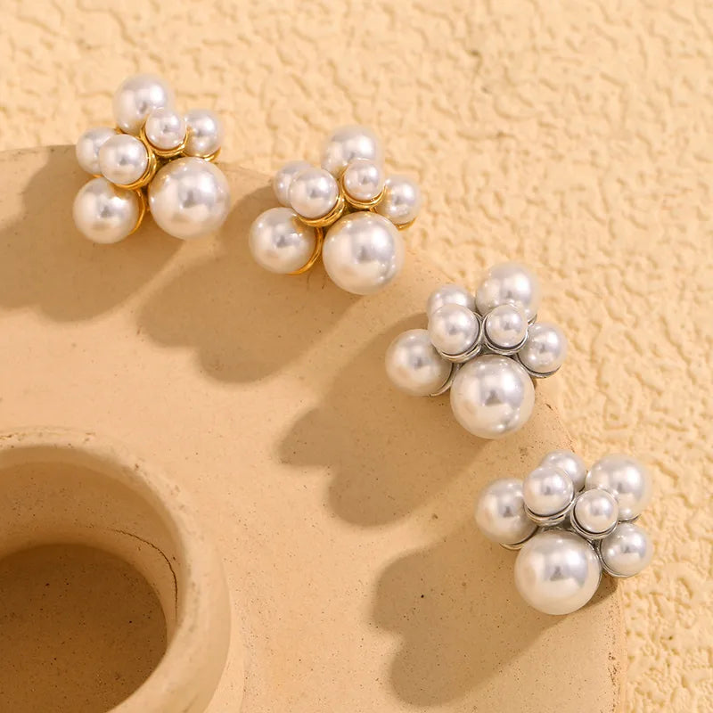 Grape Stud Earrings for Women in 316L Stainless Steel