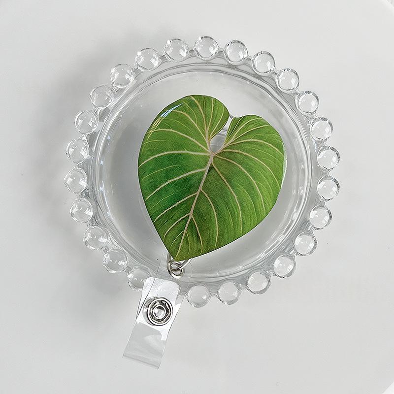 Rotating Leaf Acrylic Epoxy Work ID Badge Clip