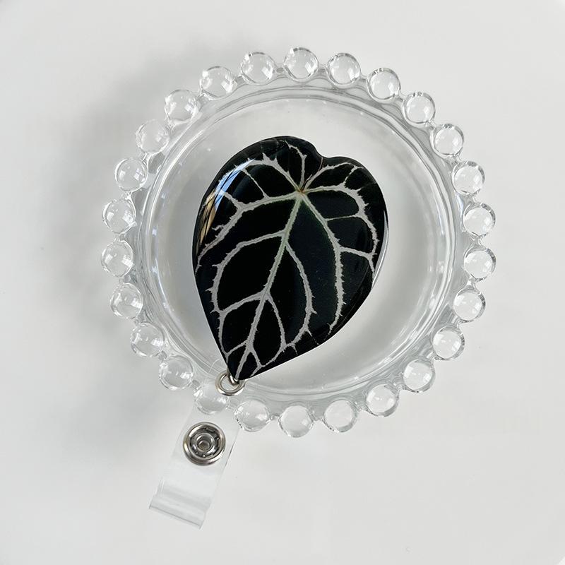 Rotating Leaf Acrylic Epoxy Work ID Badge Clip