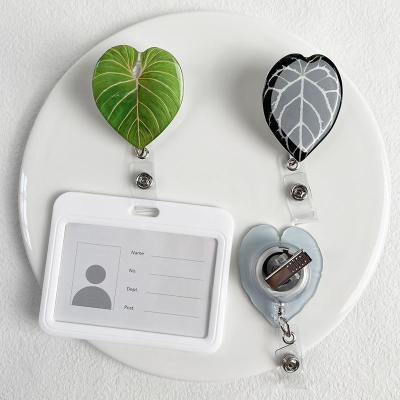 Rotating Leaf Acrylic Epoxy Work ID Badge Clip