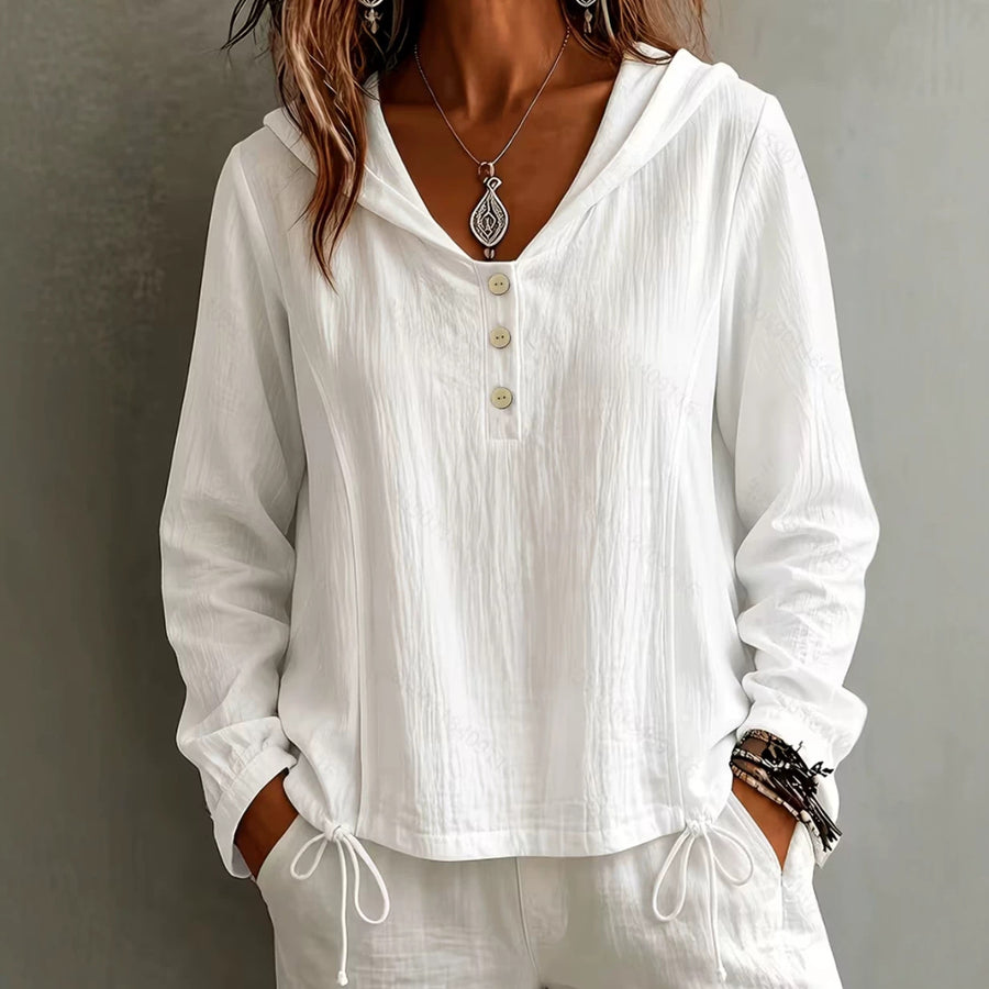 Casual Loose-fit Long-sleeve Hoodie for Effortless Style