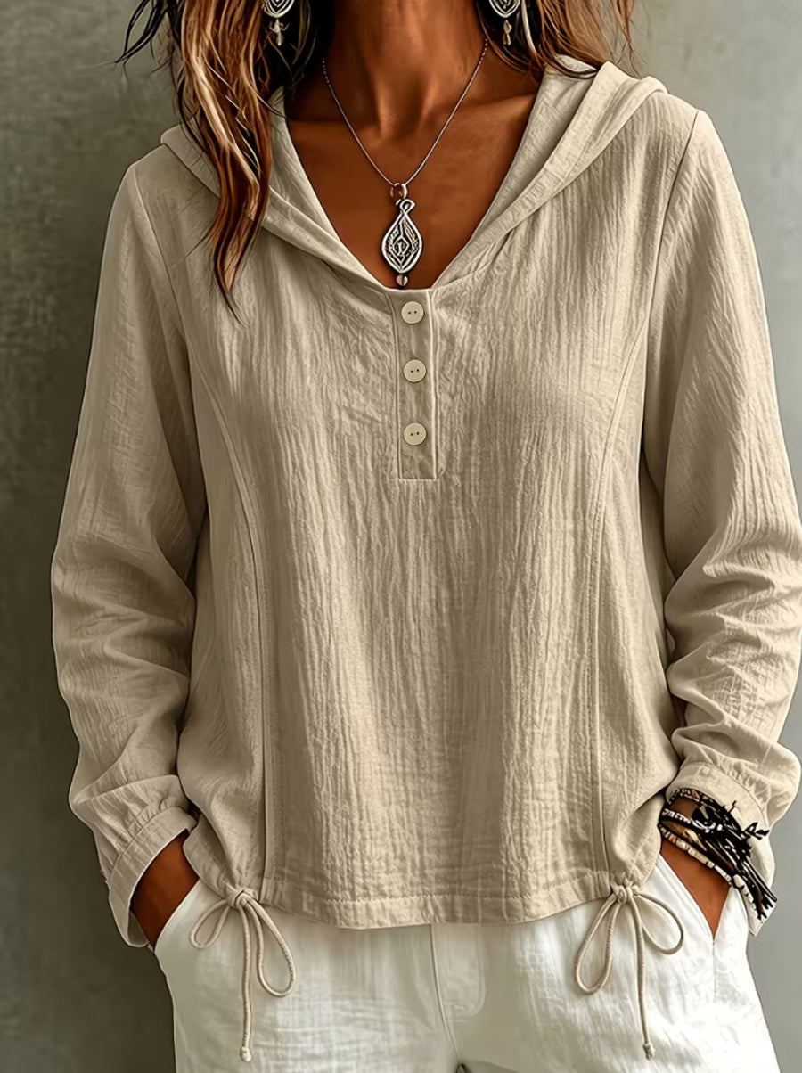 Casual Loose-fit Long-sleeve Hoodie for Effortless Style