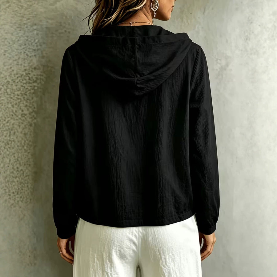 Casual Loose-fit Long-sleeve Hoodie for Effortless Style