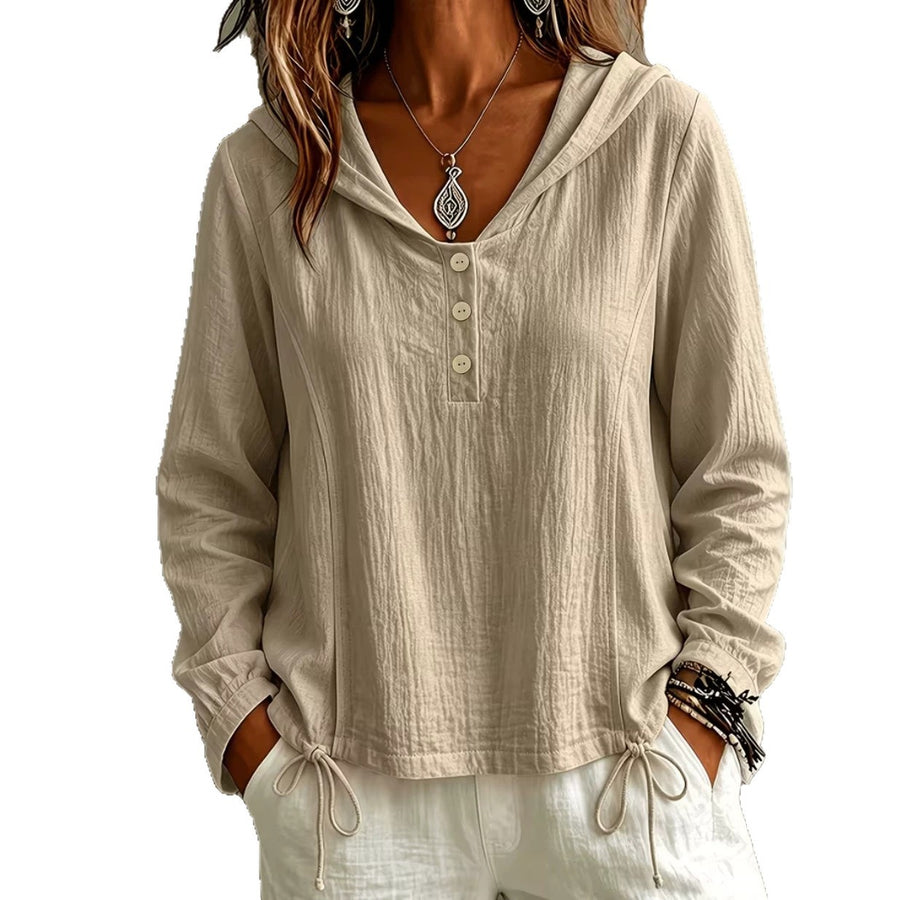 Casual Loose-fit Long-sleeve Hoodie for Effortless Style