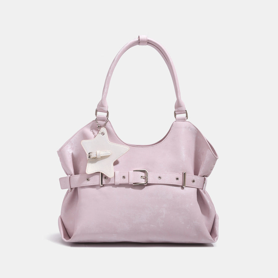 Belt-designed Single-shoulder Tote Bag Large Capacity for Women